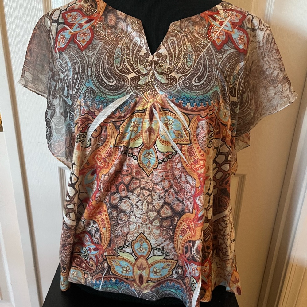 Vibrant Paisley Chiffon Blouse